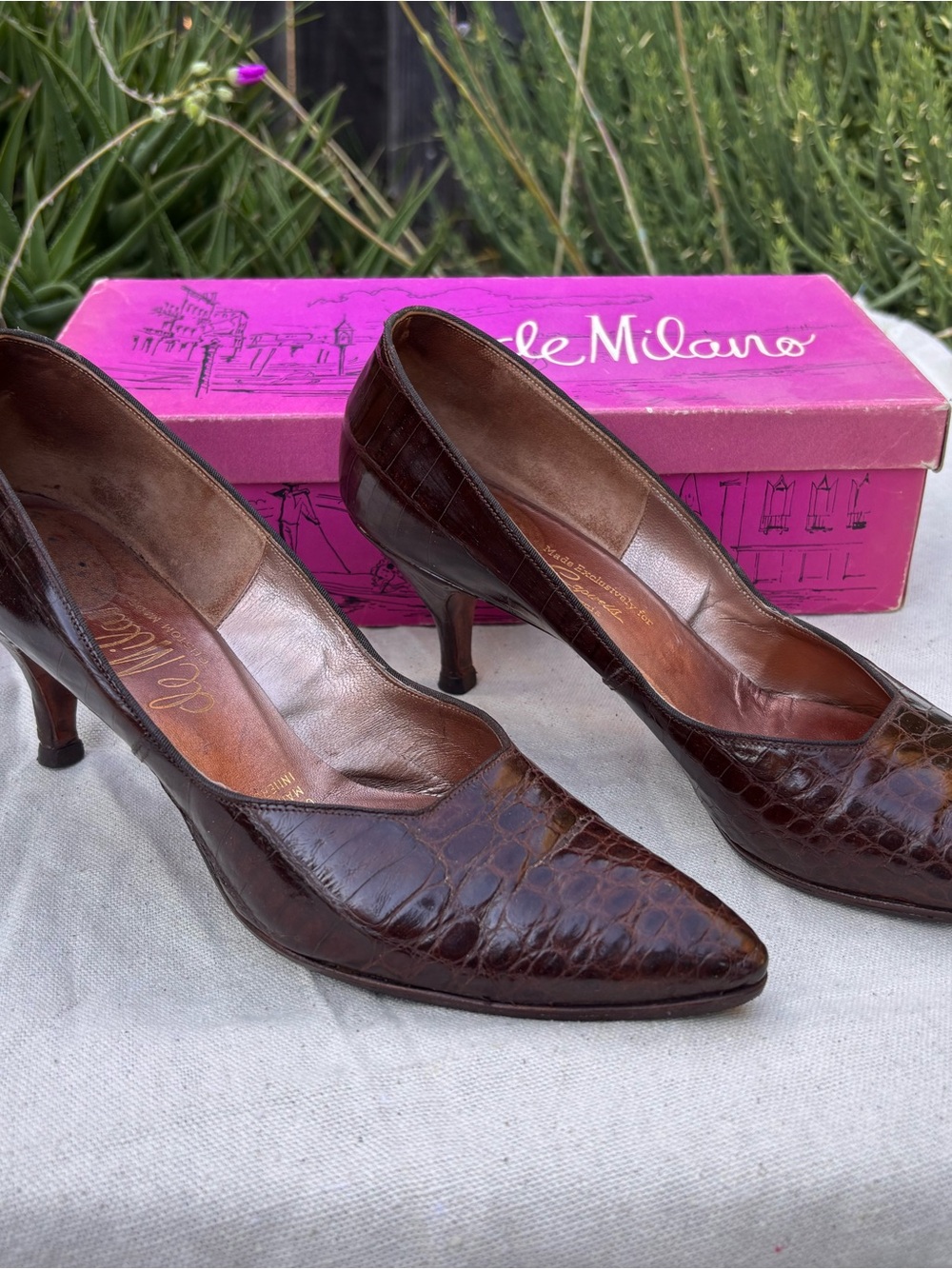 Vintage Genuine Crocodile Pumps de Milano for Caprells CA 9.5 AAA